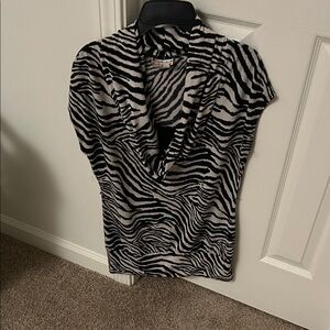 Soulmates Black and White Zebra Pattern Top